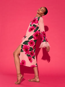 Aria Crepe Midi Dress - Nyx Pink