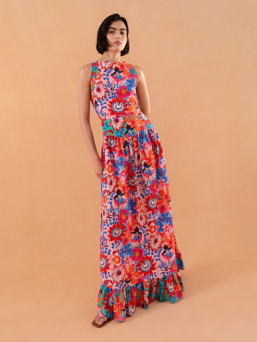 Amara Seersucker Maxi Dress - Moorea – Borgo de Nor