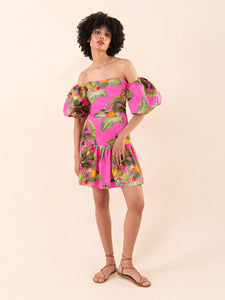 Ziggy Cotton Mini Dress - Calypso Pink