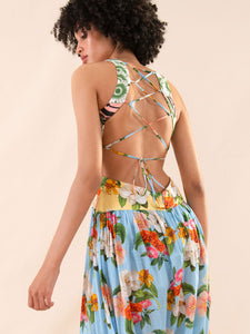 Amara Linen Maxi Dress - Oceana Floral