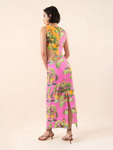 Lenny Linen Maxi Dress - Calypso Pink