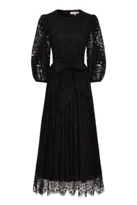 Constance Broderie Anglaise Midi Dress - Black