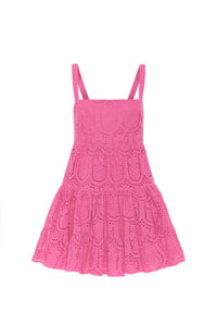 Freddie Broderie Anglaise Mini Dress - Pink