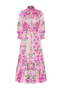 Demi Cotton Maxi Dress - Antheia Pink Placement