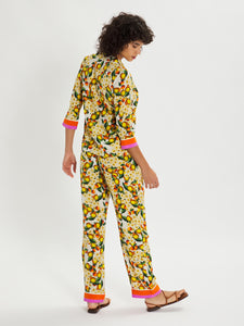 Eden Silk Crepe Floral Co-ord – Yellow/White