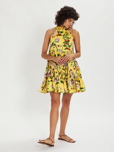 Maggie Peony A-Line Mini Dress – Yellow