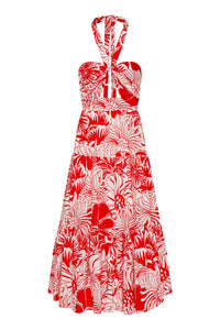 Marley Cotton Midi Dress - Calypso Red