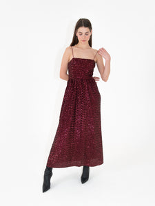 Ninet Sequin Midi Dress - Wine